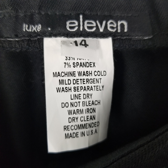 Eleven Classic Black Womens Pants Stretch Waist Size 14 Straight Leg Office Work - Picture 6 of 8
